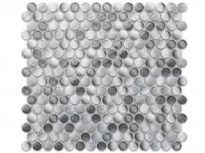 MOZAIKA CERAMICZNA PENNY DOTS MULTI GREY GLOSSY Dom i ogród Budowa i Materiały budowlane Wykończenie podłogi i ścian Płytki