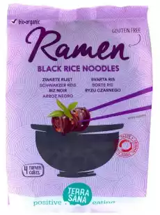 Terrasana Makaron ramen z ryżu czarnego bezglutenowy BIO 280 g Artykuły Spożywcze