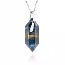 Naszyjnik BLUE CRYSTAL SAUTÉ lapis lazuli srebrny Biżuteria i zegarki Wyroby jubilerskie Naszyjniki