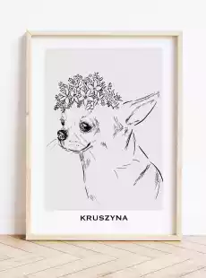 Prezent dla miłośniczki psów personalizowany plakat z psem CHIHUAHUA 10x15cm Dom i ogród Wyposażenie wnętrz Dekoracja Obrazy i plakaty