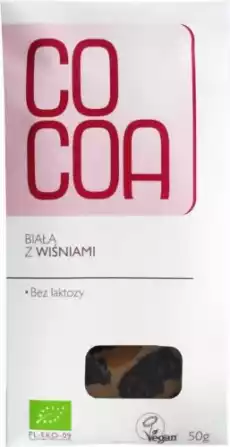 CZEKOLADA BIAŁA Z WIŚNIAMI BIO 50 g COCOA Artykuły Spożywcze Kakao i czekolada