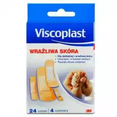 Viscoplast Wrażliwa Skóra zestaw plastrów x 24 sztuki Zdrowie i uroda Zdrowie Apteczki i materiały opatrunkowe