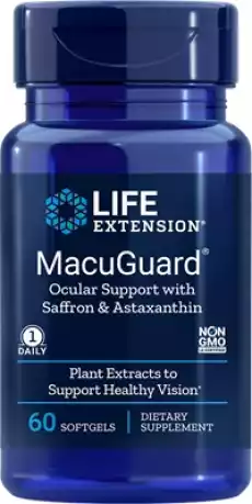 MacuGuard Ocular Support with Saffron Astaxanthin 60 kapsułek Life Extension Zdrowie i uroda Zdrowie Witaminy minerały suplementy diety