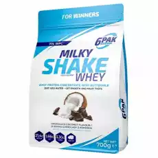 6PAK Milky Shake Whey 700g białko WPC o smaku kokosowoczekoladowym Sport i rekreacja Odżywki i suplementy