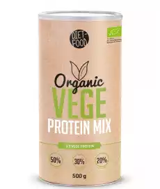 DIETFOOD ORGANIC VEGE PROTEIN MIX 500G Zdrowie i uroda Zdrowie Witaminy minerały suplementy diety