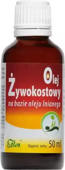 Olej żywokostowy na bazie oleju lnianego 50ml Flos Zdrowie i uroda Kosmetyki i akcesoria Kosmetyki i akcesoria do kąpieli Olejki do kąpieli Aromaterapia