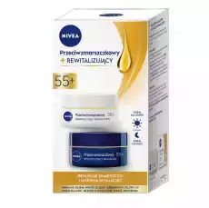 Nivea Zestaw PrzeciwzmarszczkowyRewitalizujący krem na dzień 55 50ml krem na noc 55 50ml Zdrowie i uroda Kosmetyki i akcesoria Pielęgnacja twarzy Kremy do twarzy