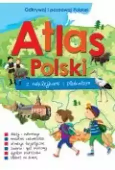 Atlas Polski z naklejkami i plakatem Książki Podręczniki i lektury