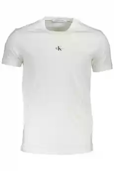 BIAŁY TSHIRT MĘSKI Z KRÓTKIM RĘKAWEM CALVIN KLEIN WHITE Odzież obuwie dodatki