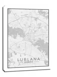 Lublana mapa czarno biała obraz na płótnie Wymiar do wyboru 20x30 cm Dom i ogród Wyposażenie wnętrz Dekoracja Obrazy i plakaty