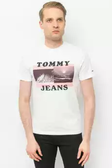 TSHIRT MĘSKI TOMMY JEANS DM0DM13292 BIAŁY Odzież obuwie dodatki Odzież męska