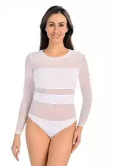 2405 Stripy body damskie Teyli biały Odzież obuwie dodatki Bielizna damska Body