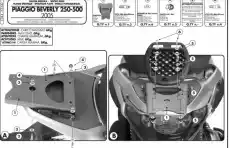 GIVI STELAŻ KUFRA CENTRALNEGO MONOLOCK PIAGGIO BEV Motoryzacja Części motocyklowe