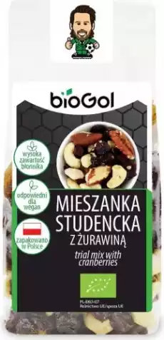 MIESZANKA STUDENCKA Z ŻURAWINĄ BIO 150 g BIOGOL Artykuły Spożywcze Bakalie i suszone owoce