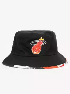 Dwustronny Kapelusz Bucket Hat Mitchell Ness Miami Heat NBA Hyper HWC Czarny Odzież obuwie dodatki Galanteria i dodatki Nakrycia głowy Czapki