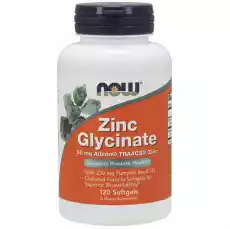 Zinc Glycinate Chelat Cynku i Olej z Pestek Dyni 120 kaps Zdrowie i uroda Zdrowie Witaminy minerały suplementy diety