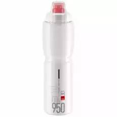 Bidon ELITE JET PLUS clear red logo 950 ml Sport i rekreacja Rowery i akcesoria Akcesoria rowerowe Bidony rowerowe