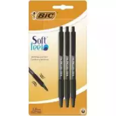 Bic Długopis Soft Feel Clic Grip czarny 3 szt Biuro i firma Akcesoria biurowe Artykuły papiernicze Długopisy