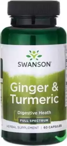 Imbir 300mg i kurkuma 300mg FS Ginger Turmeric 60 kapsułek SWANSON Artykuły Spożywcze Produkty dietetyczne Suplementy