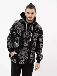 Bluza Z Kapturem Breezy Robo Czarna Odzież obuwie dodatki Odzież męska Bluzy męskie