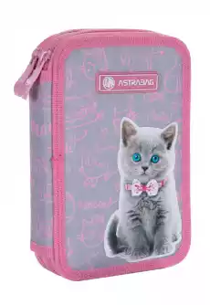 Piórnik podwójny różowy bez wyposażenia Astrabag Pinky Kitty AC2 Astra Dla dziecka Artykuły szkolne Piórniki