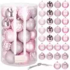 Bombki choinkowe 30 szt 8 cm różowy ozdoby na choinkę dekoracje Dom i ogród Wyposażenie wnętrz Dekoracja Ozdoby świąteczne