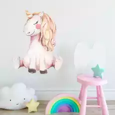 Naklejka na ścianę baby unicorn wymiary naklejki szer 60cm x wys 75cm Dom i ogród