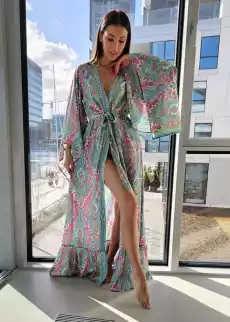 782 jedwabna maxi sukienka kimono tulum green not mapped