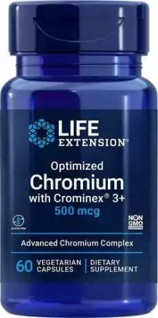 Optimized Chromium with Crominex 3i 60 kapsułek Life Extension Zdrowie i uroda Zdrowie Witaminy minerały suplementy diety