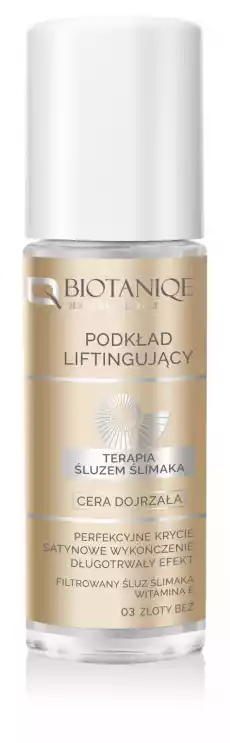 Biotaniqe Terapia Śluzem Ślimaka Podkład Liftingujący do cery dojrzałej 03 ZŁOTY BEŻ 30 ml Zdrowie i uroda Kosmetyki i akcesoria Makijaż i demakijaż Podkłady i bazy