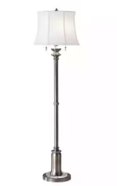 Lampa Stojąca Wilington Nikiel Biel 43x43x156cm Dom i ogród Wyposażenie wnętrz Oświetlenie Lampy stołowe