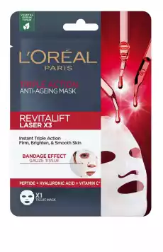 LOreal Paris Revitalift Laser X3 Maska przeciwzmarszczkowa o potrójnym działaniu 28g Zdrowie i uroda Kosmetyki i akcesoria Pielęgnacja twarzy Maseczki