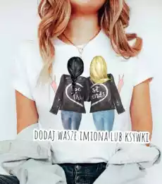 koszulka dla przyjaciółki best friends dla przyjaciółek bondynka i brunetka z warkoczem Odzież obuwie dodatki Odzież damska Tshirty i koszulki damskie