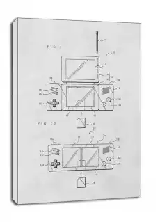 Patent Konsola Nintendo 2013 obraz na płótnie Wymiar do wyboru 20x30 cm Dom i ogród Wyposażenie wnętrz Dekoracja Obrazy i plakaty