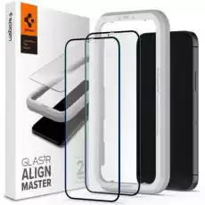 Szkło do etui Spigen GlastR Slim FC AM 2Pack iPhone 12 Pro Max czarne Telefony i akcesoria Akcesoria telefoniczne Folie ochronne