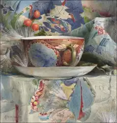 Still Life with Tea Cup Samuel Colman plakat Wymiar do wyboru 30x30 cm Dom i ogród Wyposażenie wnętrz Dekoracja Obrazy i plakaty