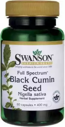 Nasiona czarnego kminu czarnuszki FS Black Cumin Seed 400mg 60 kapsułek SWANSON Zdrowie i uroda Zdrowie Witaminy minerały suplementy diety