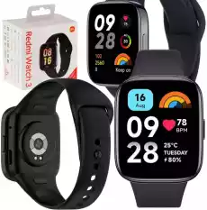Smartwatch Xiaomi Redmi Watch 3 Czarny Telefony i akcesoria Akcesoria telefoniczne Inne akcesoria telefoniczne