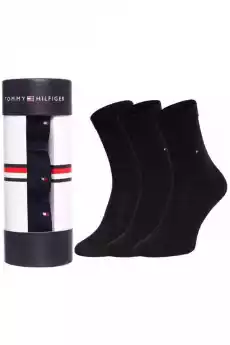 SKARPETY DAMSKIE TOMMY HILFIGER 701220262 CZARNE 3PACK Odzież obuwie dodatki Bielizna damska Skarpetki i podkolanówki