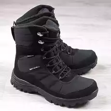 Śniegowce trekkingowe wodoodporne czarne American Club SN0122 Odzież obuwie dodatki Obuwie zimowe