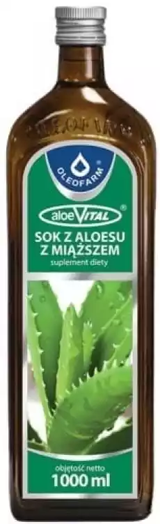 OLEOFARM Aloes sok z miąższem 1l Artykuły Spożywcze Produkty wegańskieroślinne