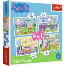 Puzzle 4w1 Wspomnienia z wakacji Peppa Pig Trefl Dla dziecka Zabawki Puzzle