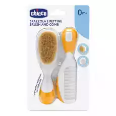 Chicco Brush and Comb zestaw szczotka z naturalnego włosia grzebyk 0m Pomarańczowy Dla dziecka Akcesoria dla dzieci