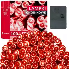 Lampki świąteczne 100 led czerwone 85 m oświetlenie choinkowe Dom i ogród Wyposażenie wnętrz Dekoracja Ozdoby świąteczne