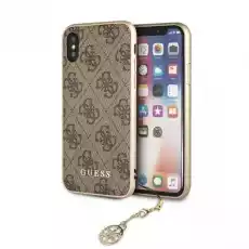 Guess GUHCPXGF4GBR iPhone XXs brown brązowy hard case 4G Charms Collection Telefony i akcesoria Akcesoria telefoniczne Etui