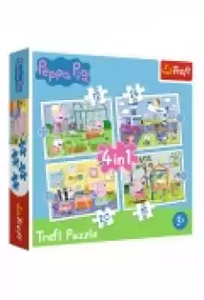 Puzzle 4w1 Wspomnienia z wakacji Peppa Pig Dla dziecka Zabawki Puzzle