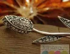 TULIPAN srebrna brosza 52cyrkonie Biżuteria i zegarki Wyroby jubilerskie Broszki