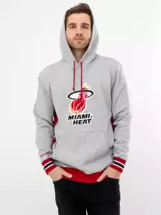 Bluza Z Kapturem Mitchell Ness Miami Heat Pinnacle Szara Odzież obuwie dodatki Odzież męska Bluzy męskie