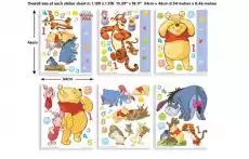 Zestaw naklejeknaklejki Disney Winnie the Pooh Kubuś Puchatek Dom i ogród Budowa i Materiały budowlane Wykończenie podłogi i ścian Tapety