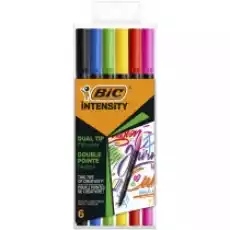 Bic Pisaki dwustronne Intensity Dual Tip 6 kolorów Dla dziecka Artykuły szkolne Kredki farby flamastry markery